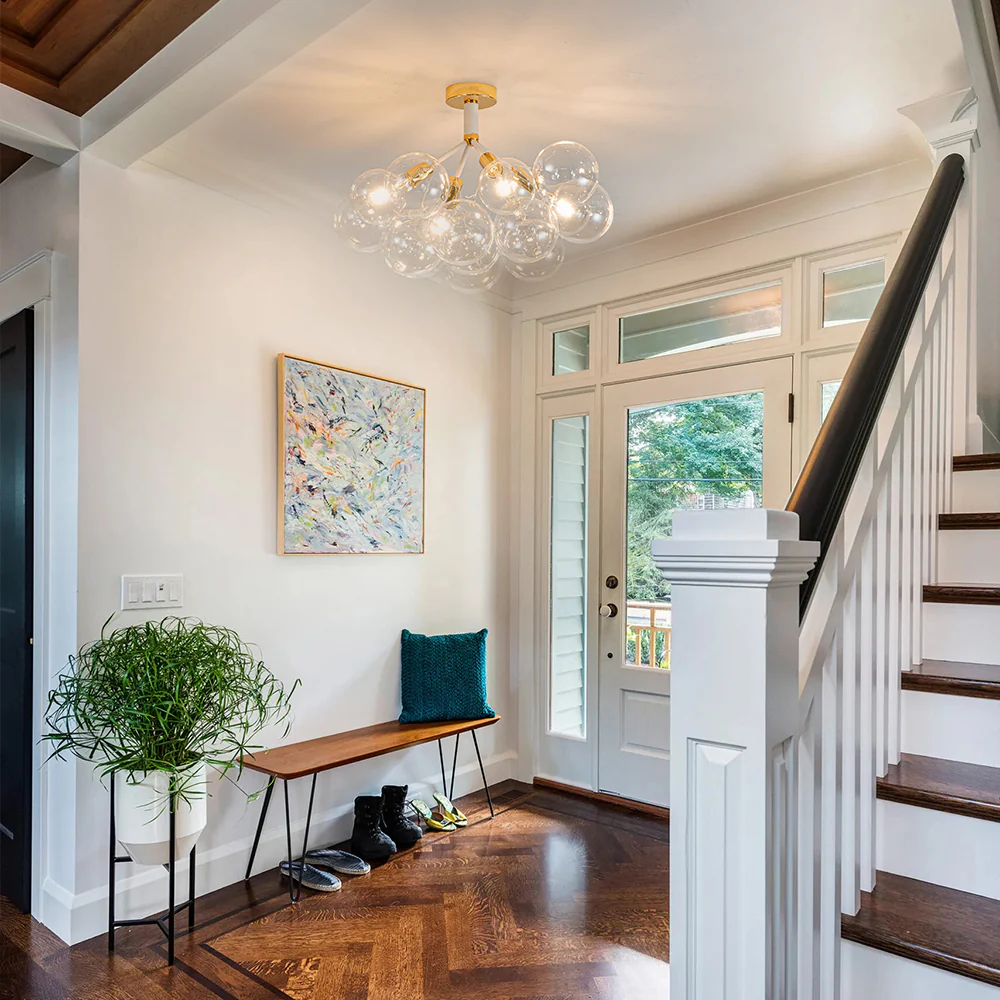Modern Cluster Glass Bubble Chandelier / Semi Flush - Image 8