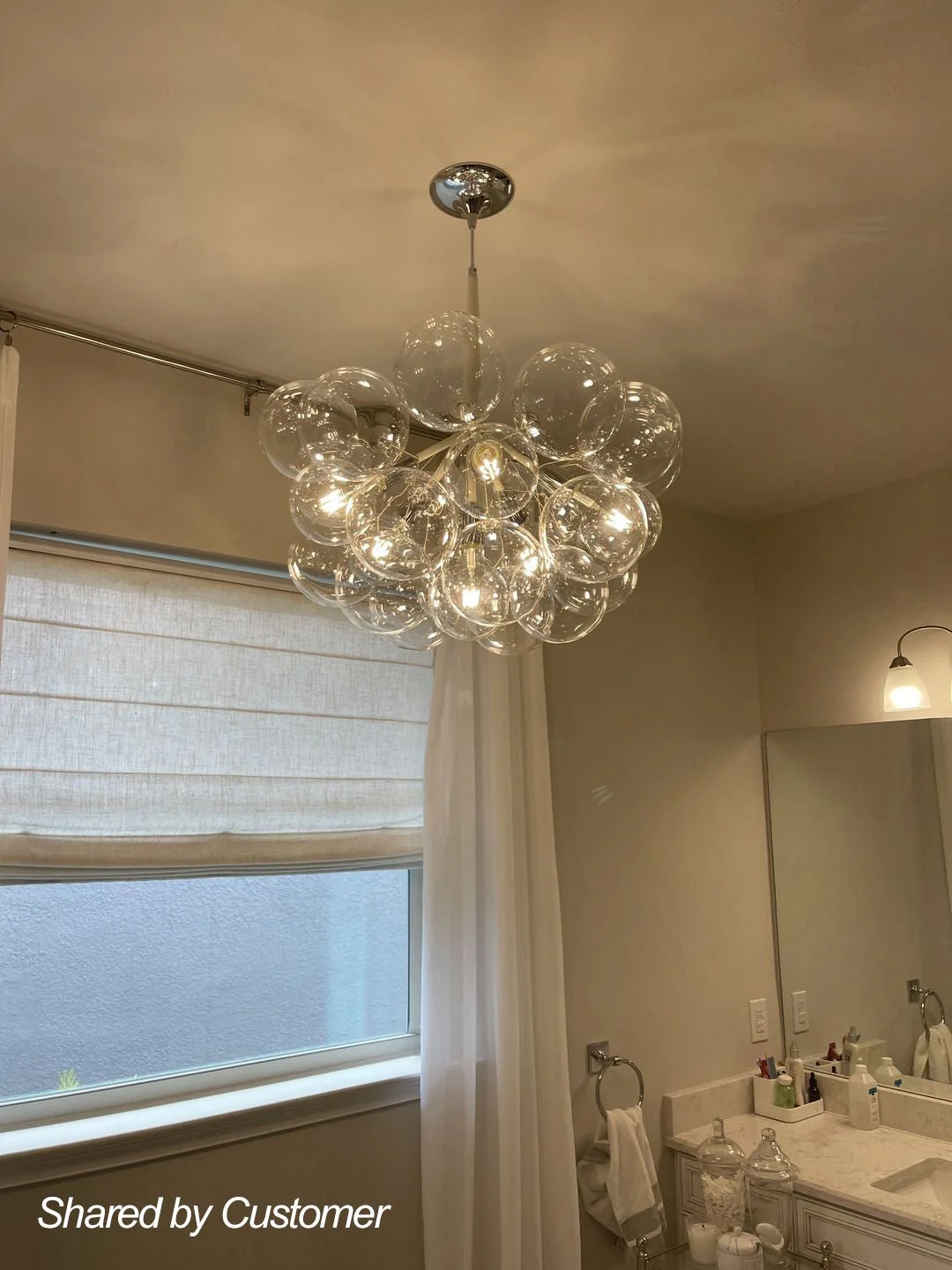 Modern Cluster Glass Globe Bubble Chandelier - Image 7