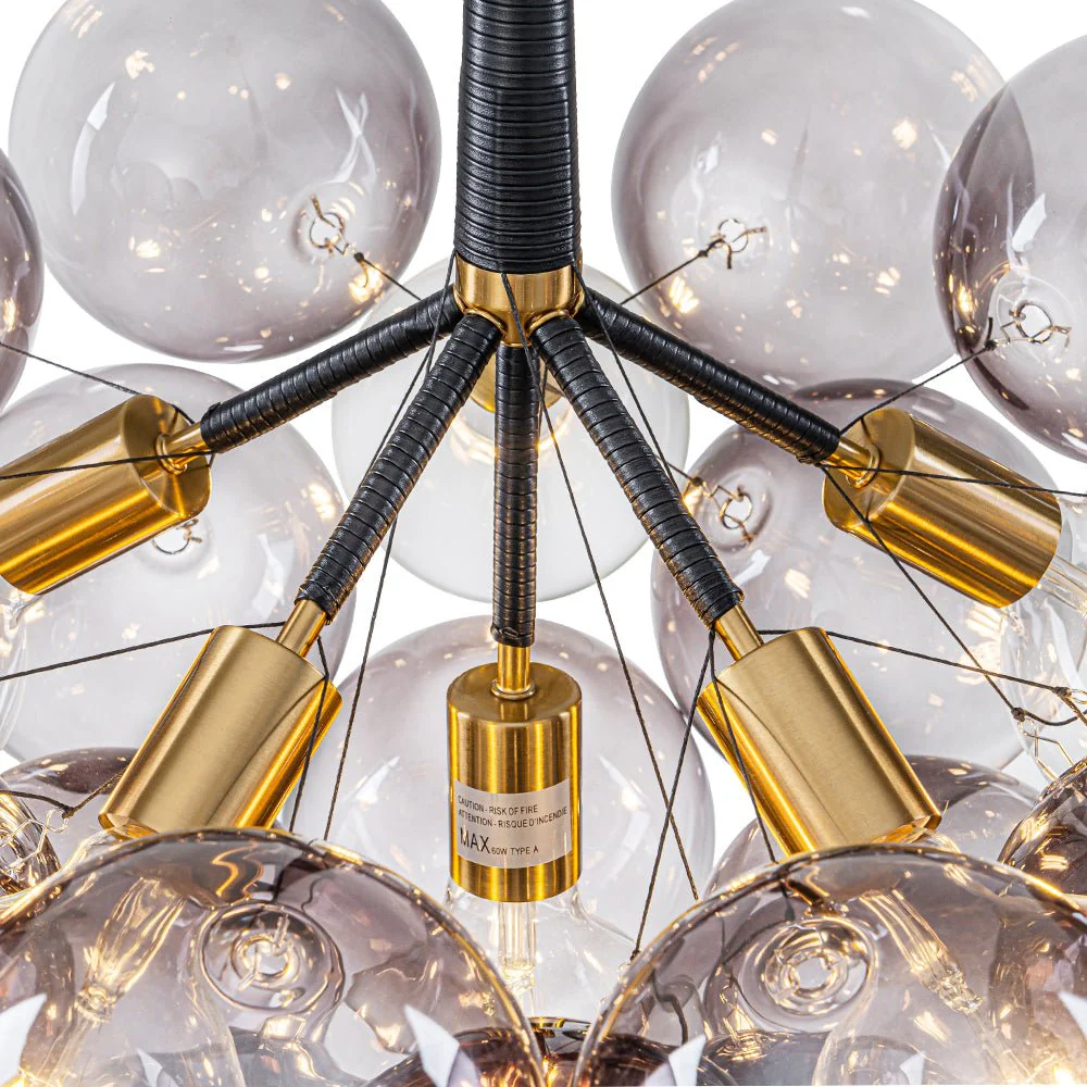 Modern Cluster Gradient Gray Glass Globe Bubble Chandelier - Image 12