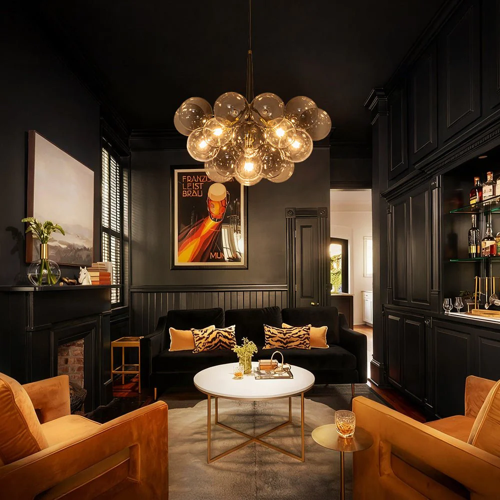 Modern Cluster Gradient Gray Glass Globe Bubble Chandelier - Image 2