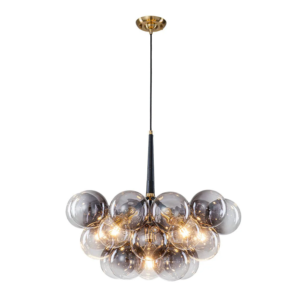 Modern Cluster Gradient Gray Glass Globe Bubble Chandelier - Image 3