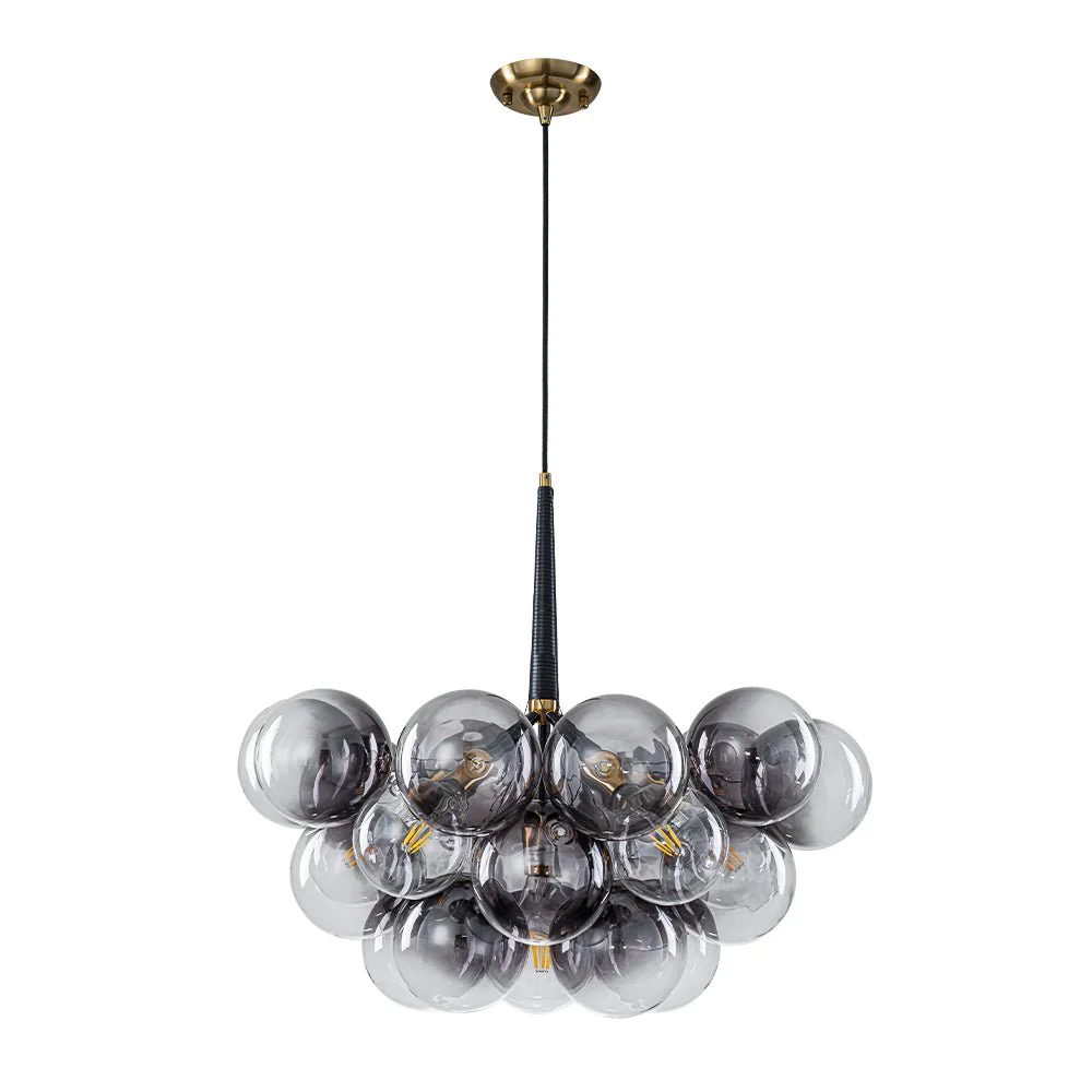 Modern Cluster Gradient Gray Glass Globe Bubble Chandelier - Image 4