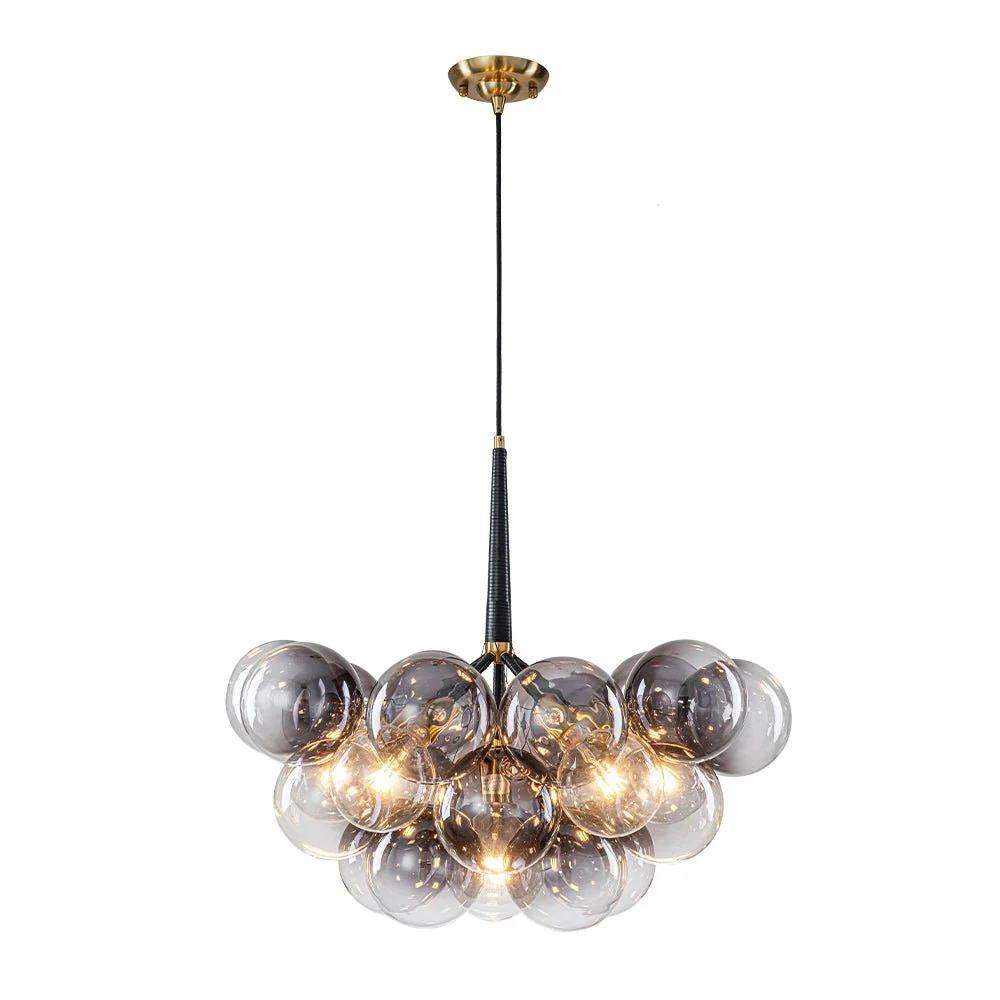 Modern Cluster Gradient Gray Glass Globe Bubble Chandelier - Image 5