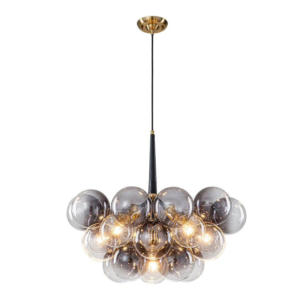Modern Cluster Gradient Gray Glass Globe Bubble Chandelier - Image 6