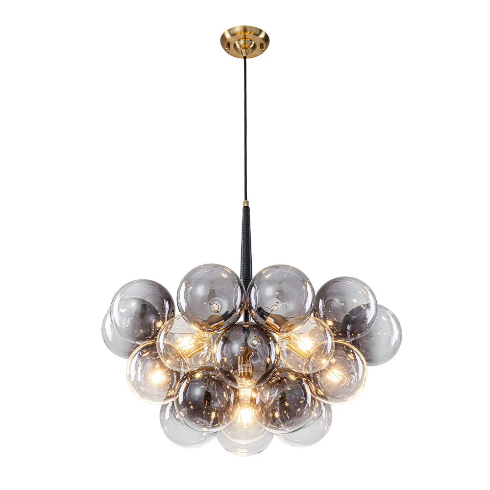 Modern Cluster Gradient Gray Glass Globe Bubble Chandelier - Image 7