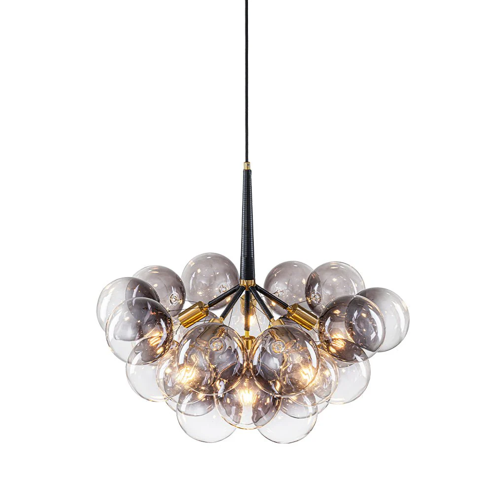 Modern Cluster Gradient Gray Glass Globe Bubble Chandelier - Image 8