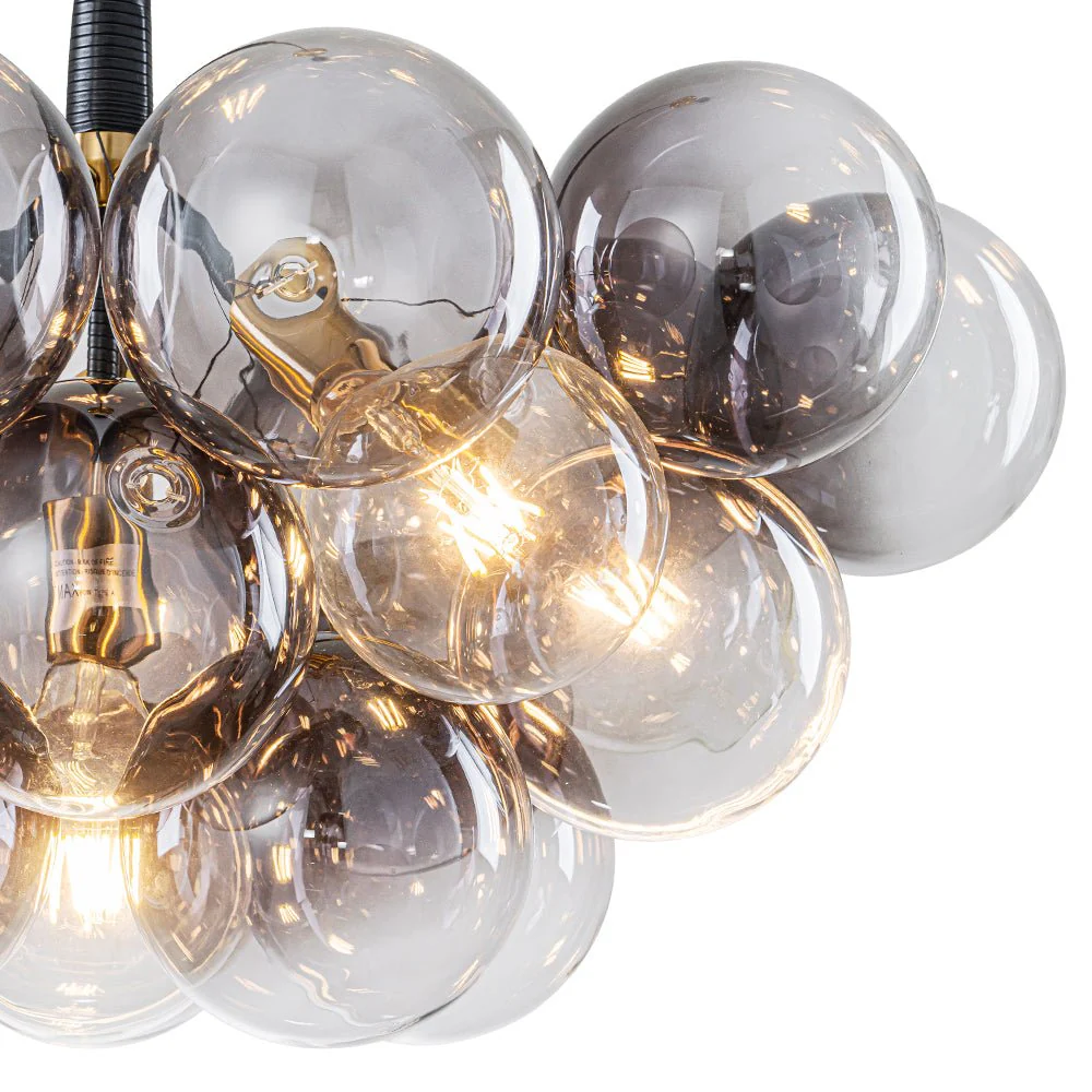Modern Cluster Gradient Gray Glass Globe Bubble Chandelier - Image 9