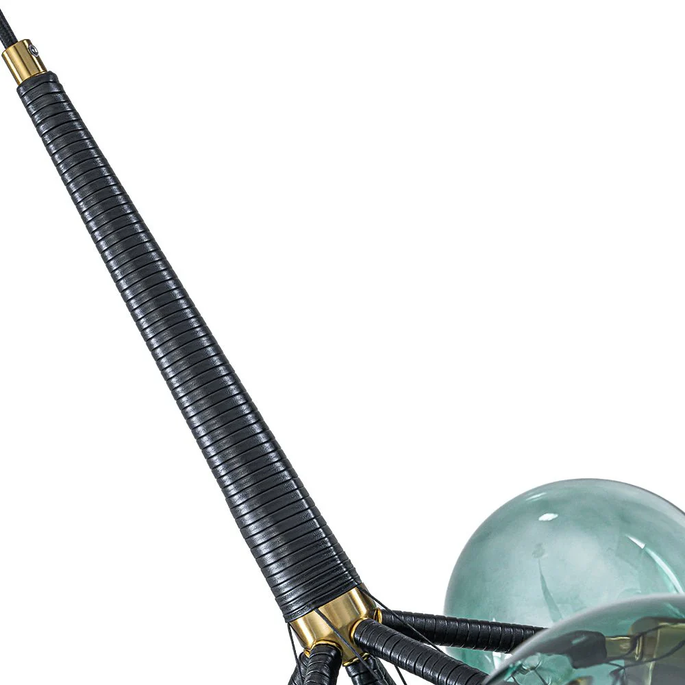 Modern Cluster Gradient Green Glass Globe Bubble Chandelier - Image 8