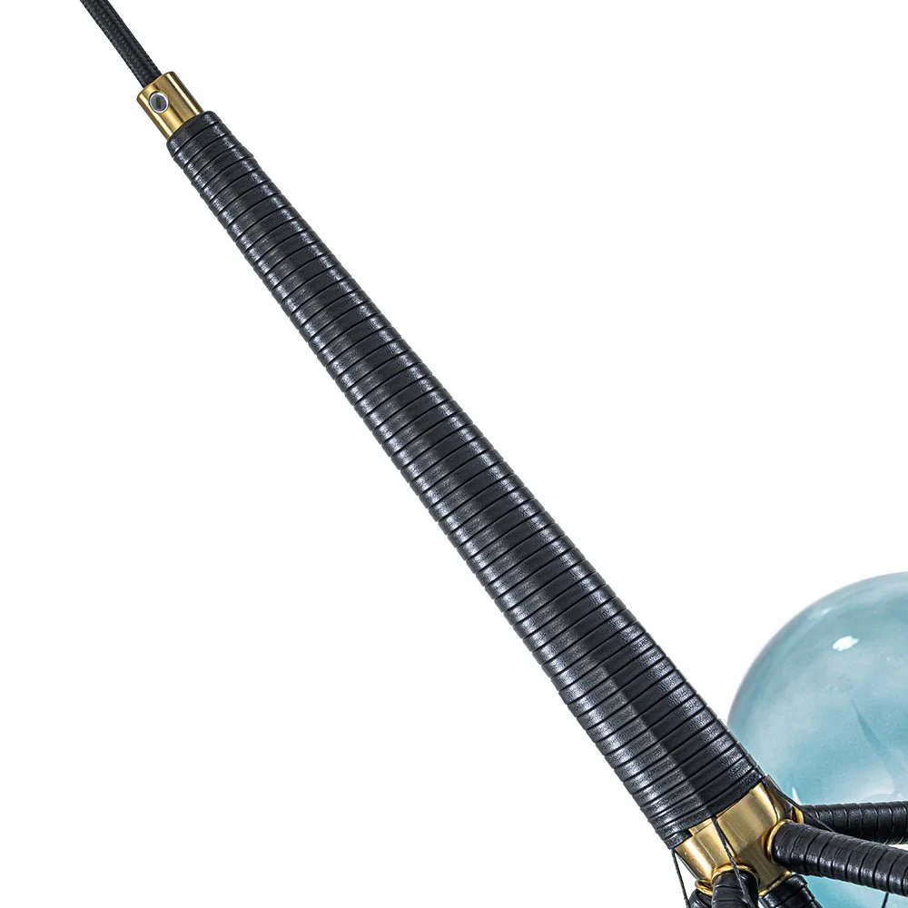 Modern Cluster Gradual Blue Glass Globe Bubble Chandelier - Image 13