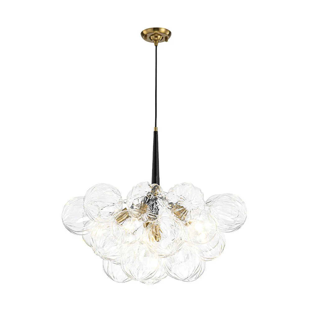 Modern Cluster Sculpture Texture Glass Globe Bubble Chandelier - Image 10