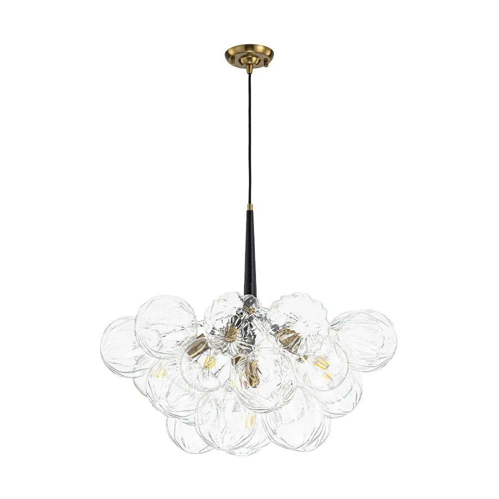Modern Cluster Sculpture Texture Glass Globe Bubble Chandelier - Image 11