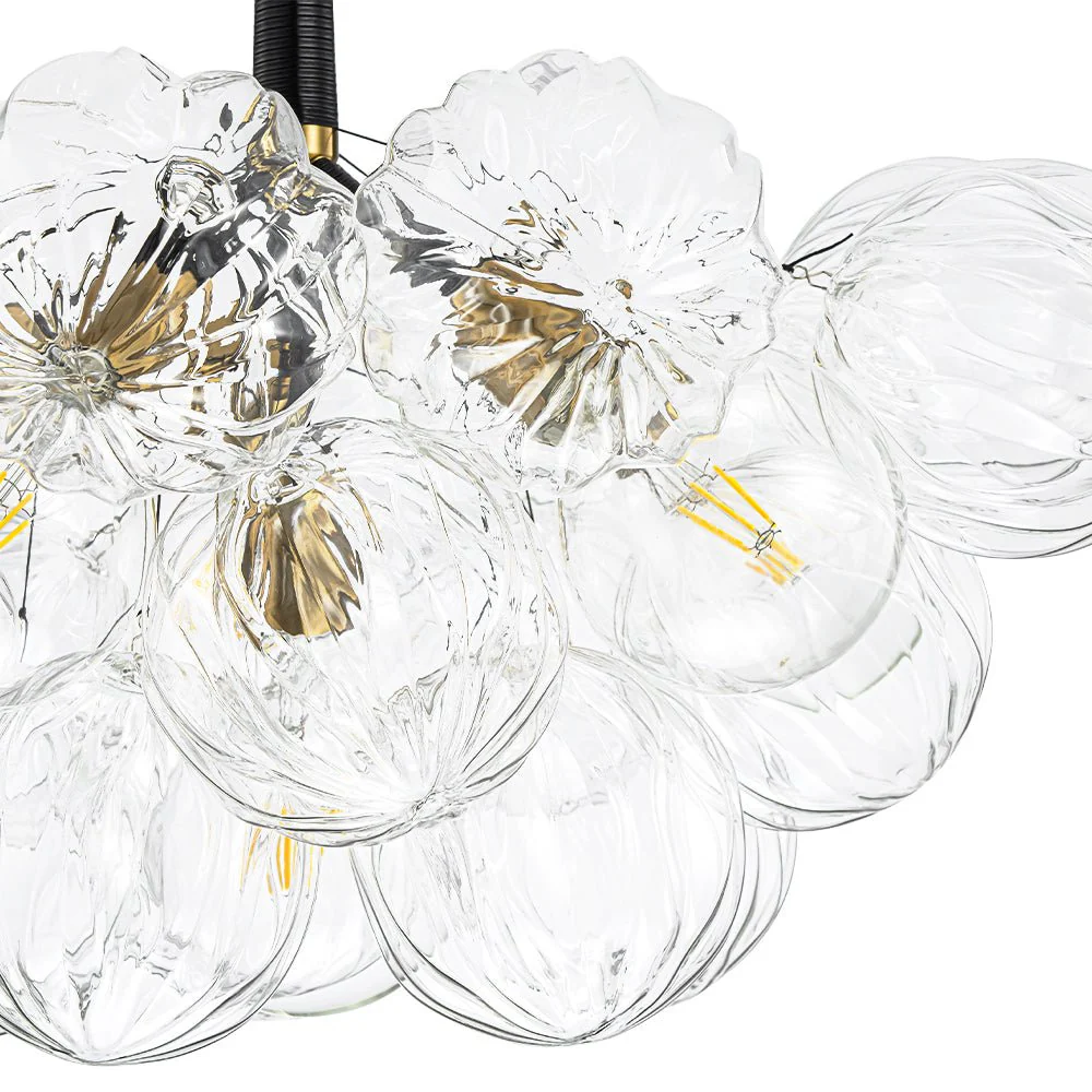 Modern Cluster Sculpture Texture Glass Globe Bubble Chandelier - Image 13