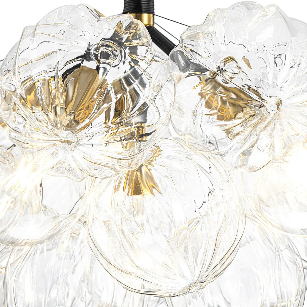 Modern Cluster Sculpture Texture Glass Globe Bubble Chandelier - Image 14