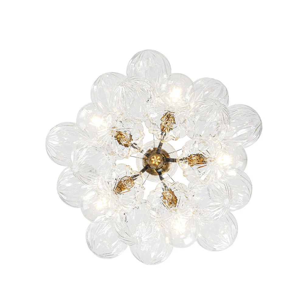 Modern Cluster Sculpture Texture Glass Globe Bubble Chandelier - Image 15