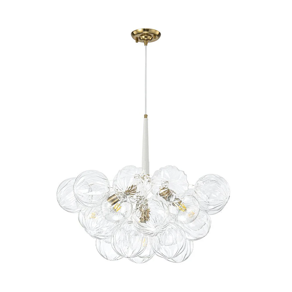 Modern Cluster Sculpture Texture Glass Globe Bubble Chandelier - Image 19