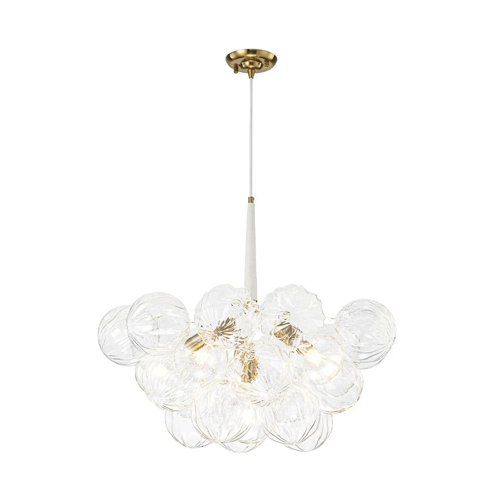 Modern Cluster Sculpture Texture Glass Globe Bubble Chandelier - Image 20