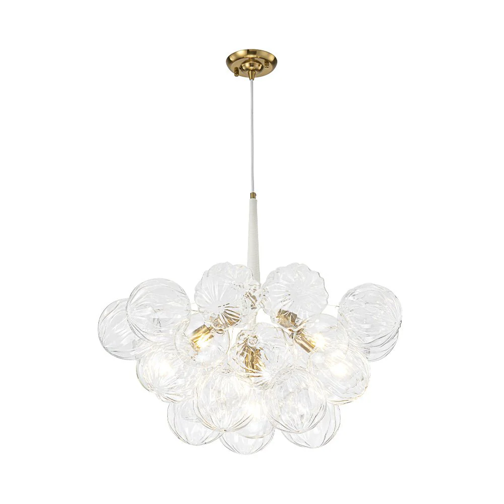 Modern Cluster Sculpture Texture Glass Globe Bubble Chandelier - Image 21