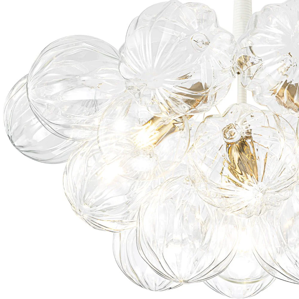 Modern Cluster Sculpture Texture Glass Globe Bubble Chandelier - Image 22