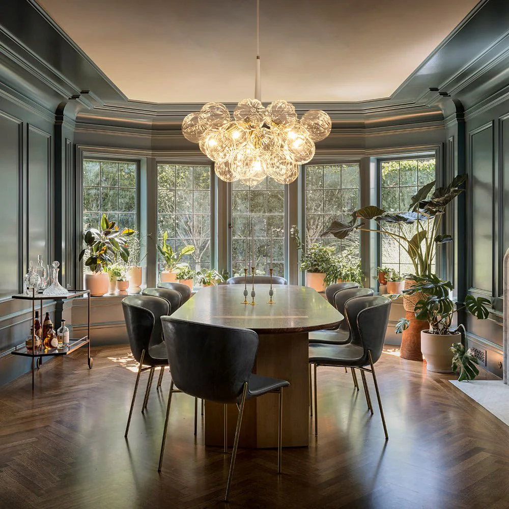 Modern Cluster Sculpture Texture Glass Globe Bubble Chandelier - Image 4