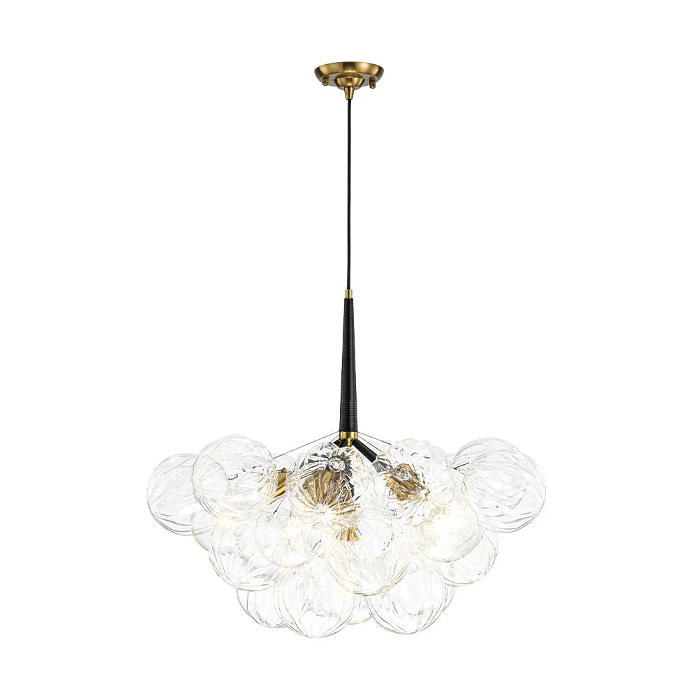 Modern Cluster Sculpture Texture Glass Globe Bubble Chandelier - Image 8