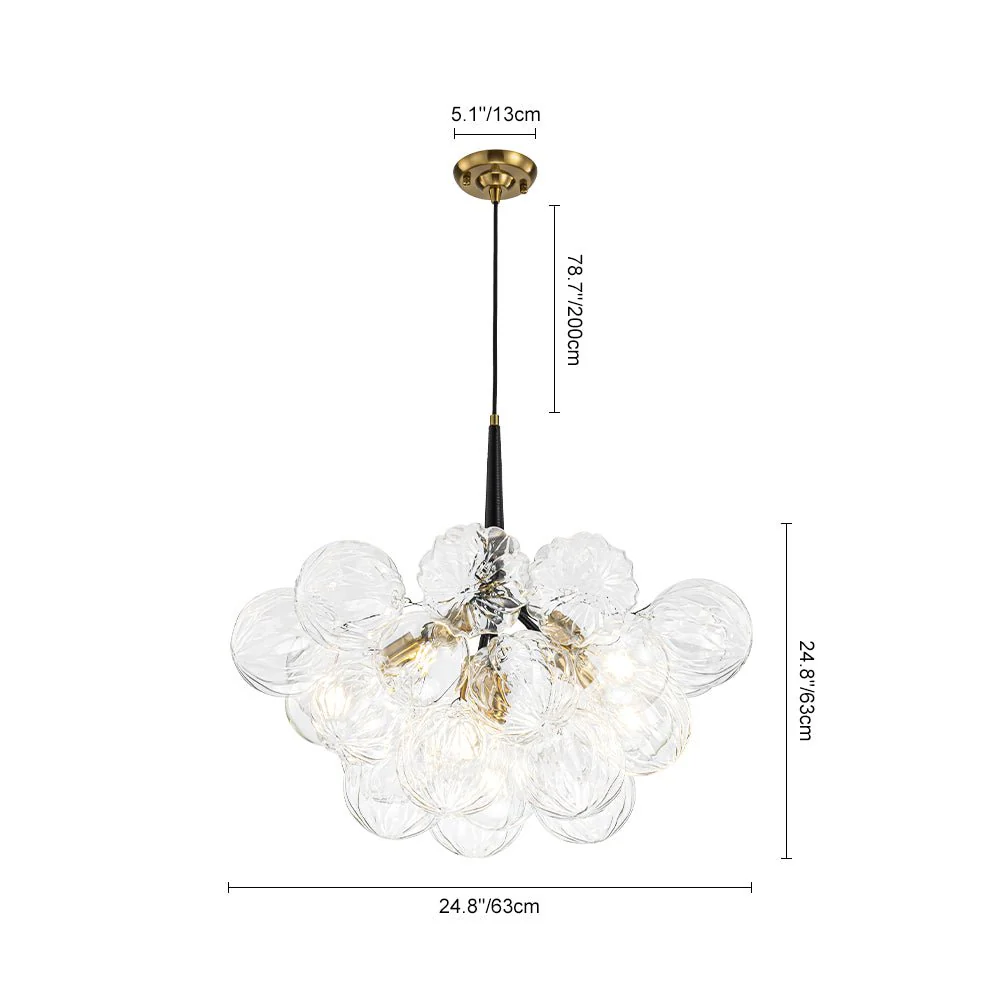 Modern Cluster Sculpture Texture Glass Globe Bubble Chandelier - Image 9