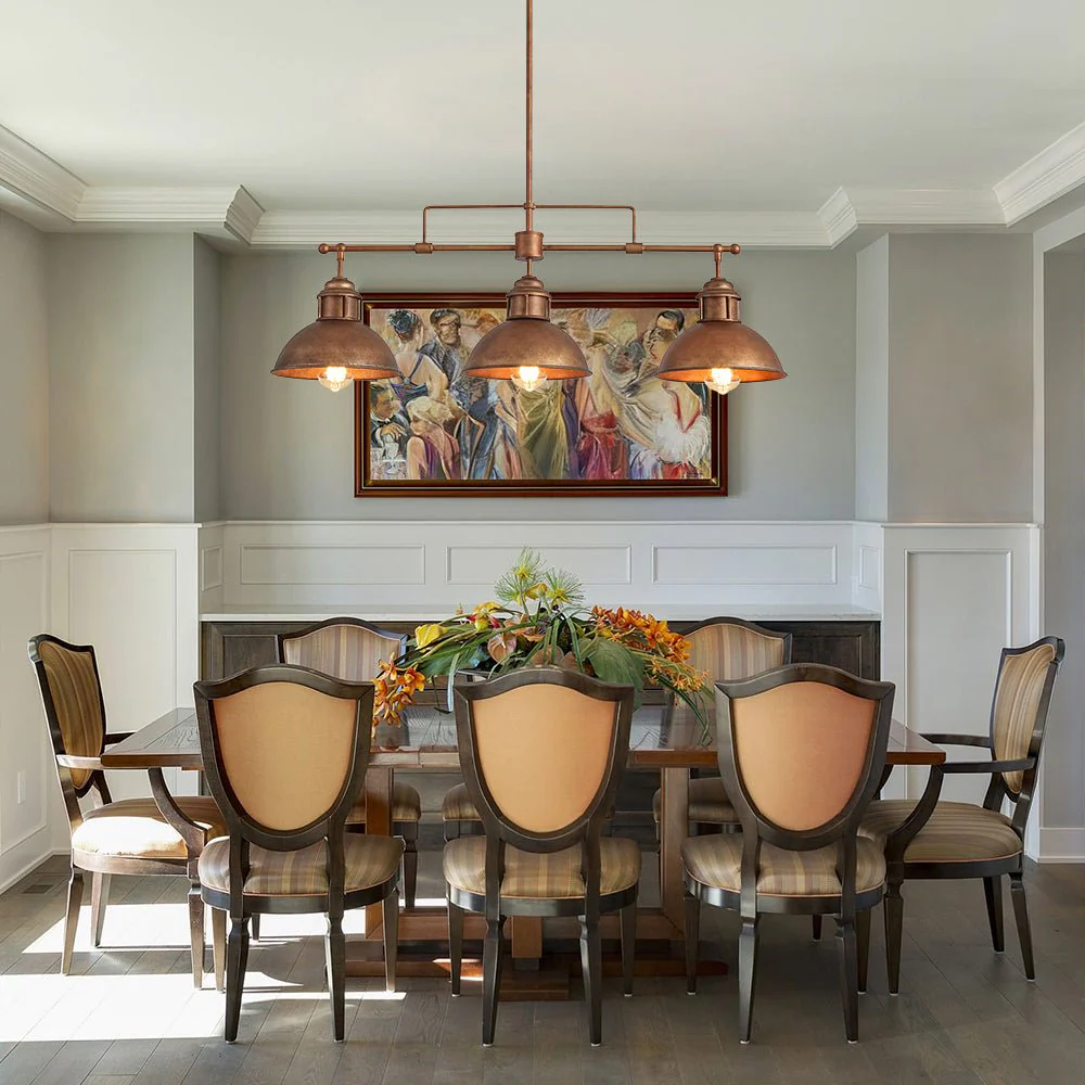 Modern Farmhouse 3-light Island Pot Lid Dome Pendant - Image 6