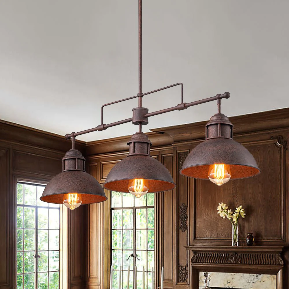 Modern Farmhouse 3-light Island Pot Lid Dome Pendant - Image 7