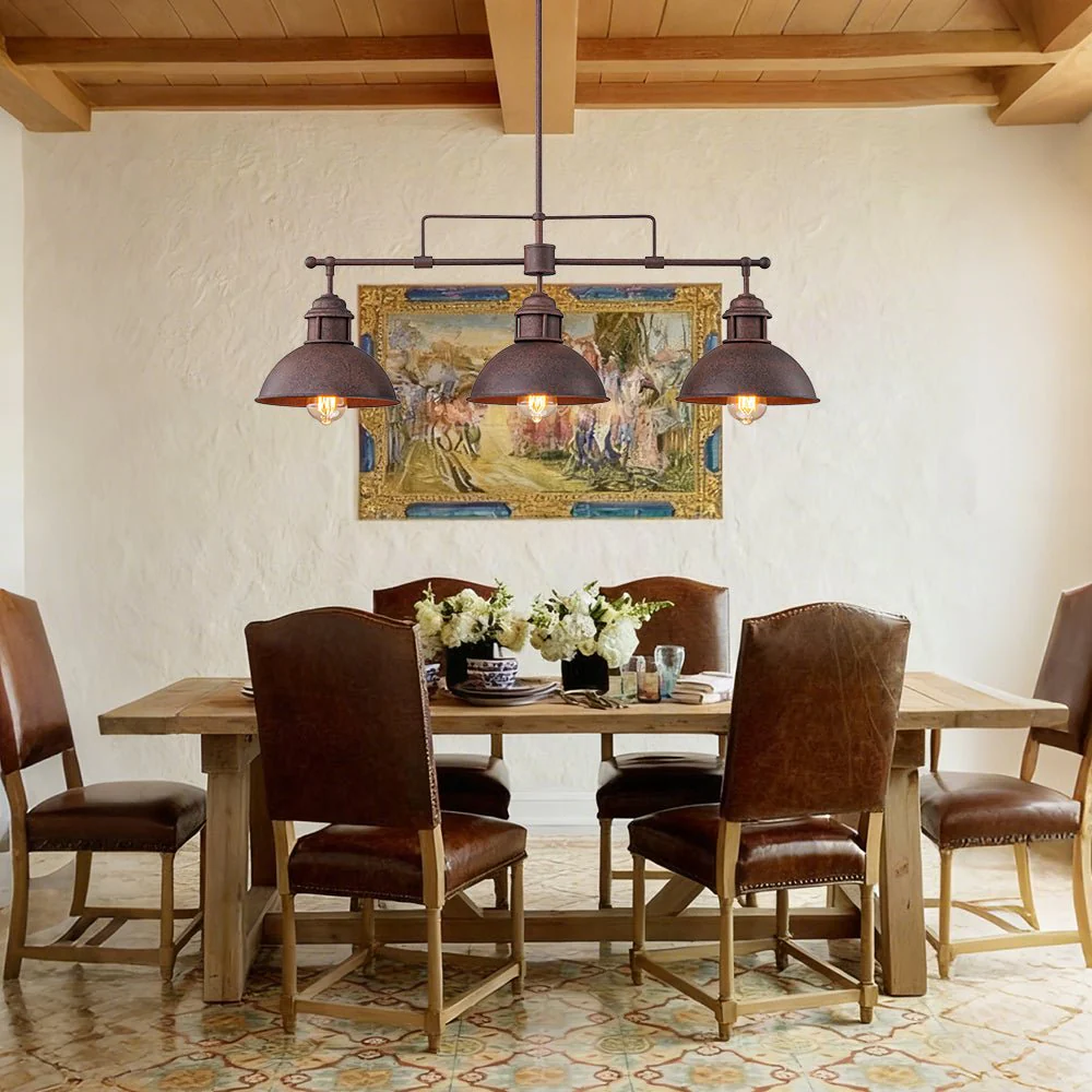 Modern Farmhouse 3-light Island Pot Lid Dome Pendant - Image 8