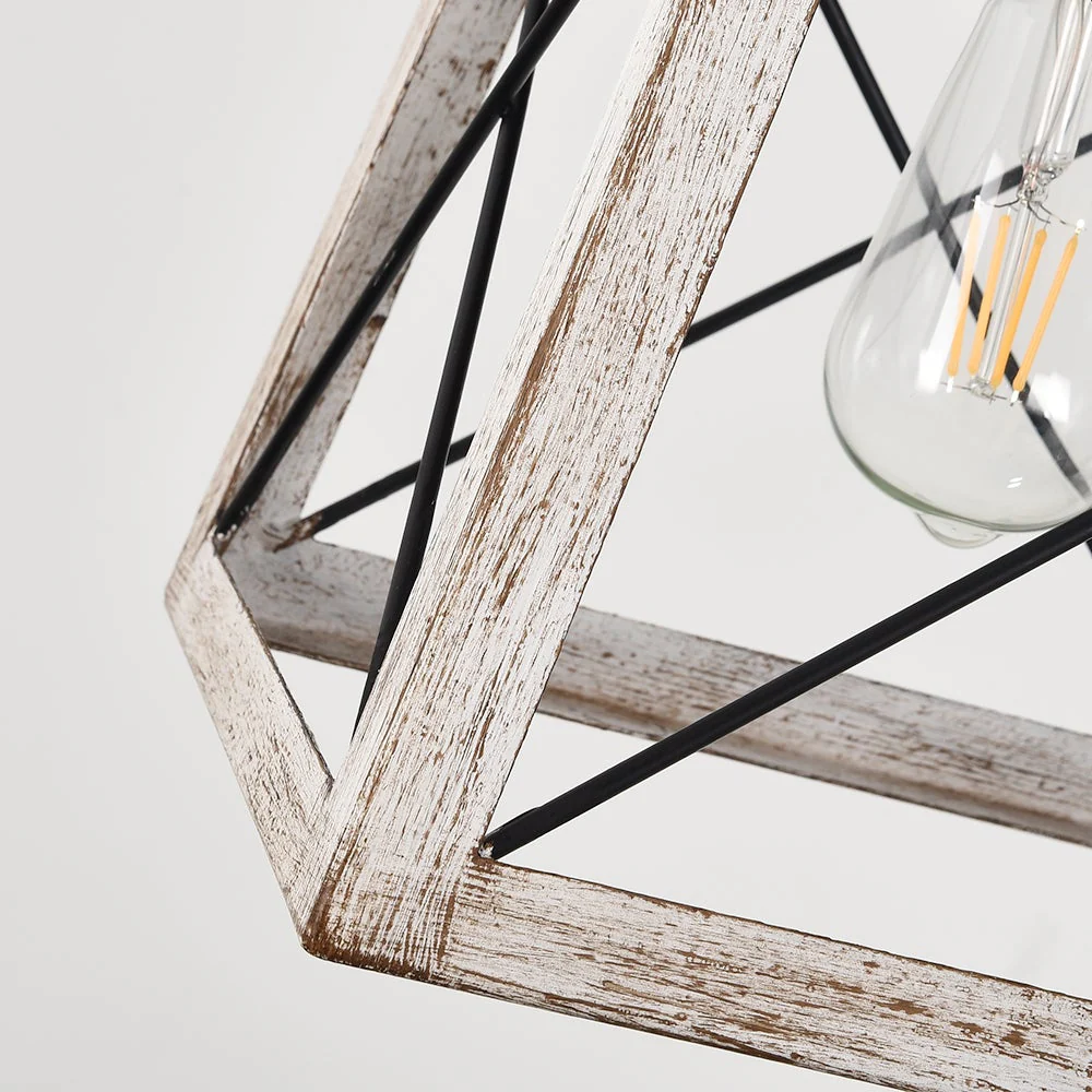 Modern Farmhouse 5-light Kitchen Island Faux Wood Linear Chandelier Pendant - Image 4