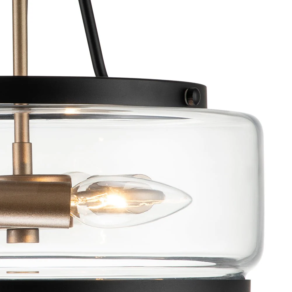 Modern Farmhouse Drum Glass Semi Flush Mount - Image 7