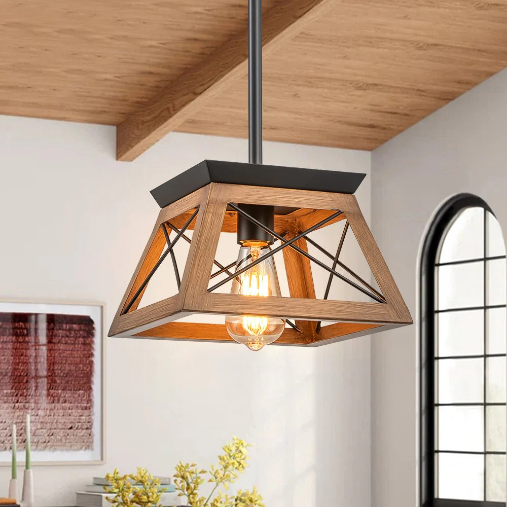 Modern Farmhouse Geometric Lantern Pendant Light - Image 4