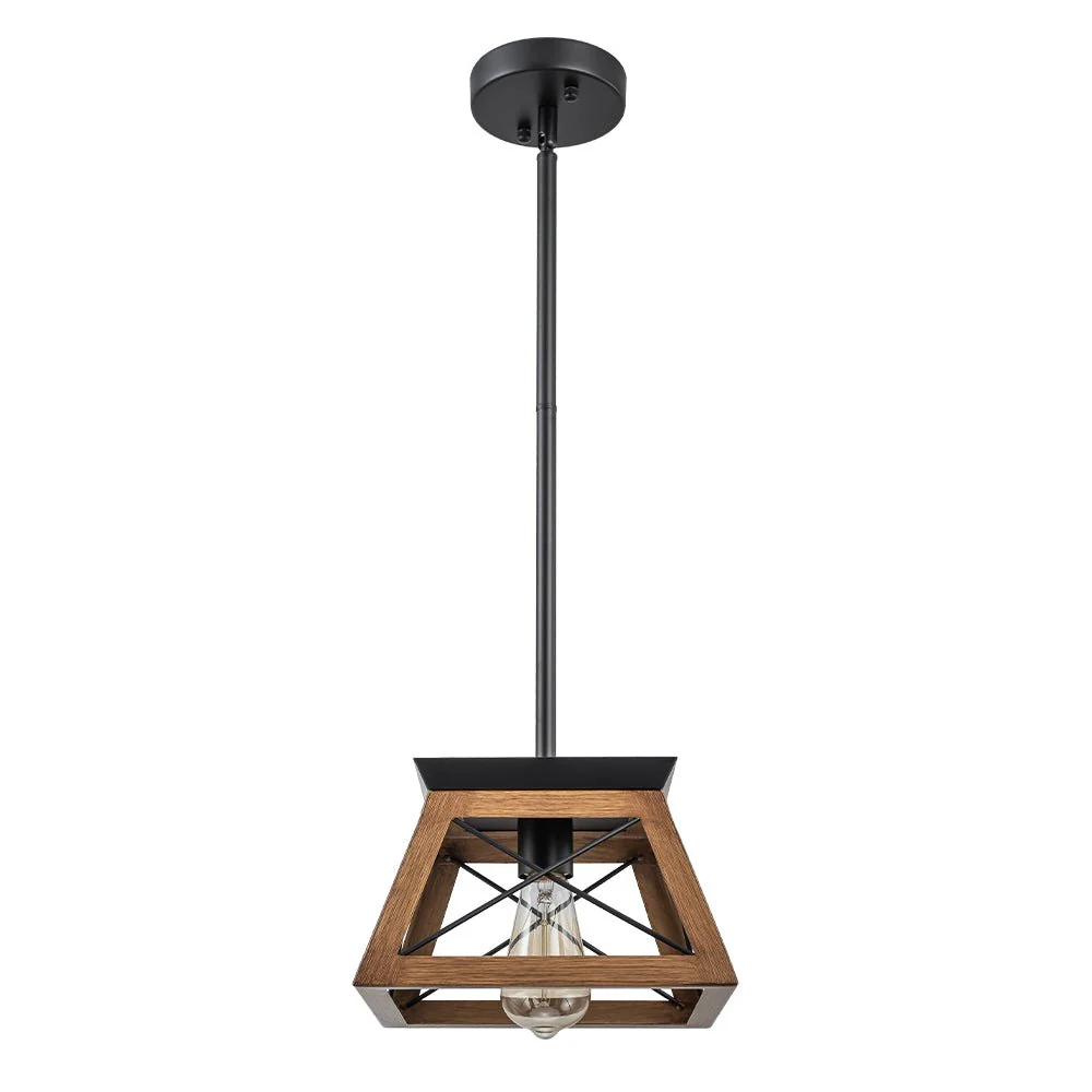 Modern Farmhouse Geometric Lantern Pendant Light - Image 5