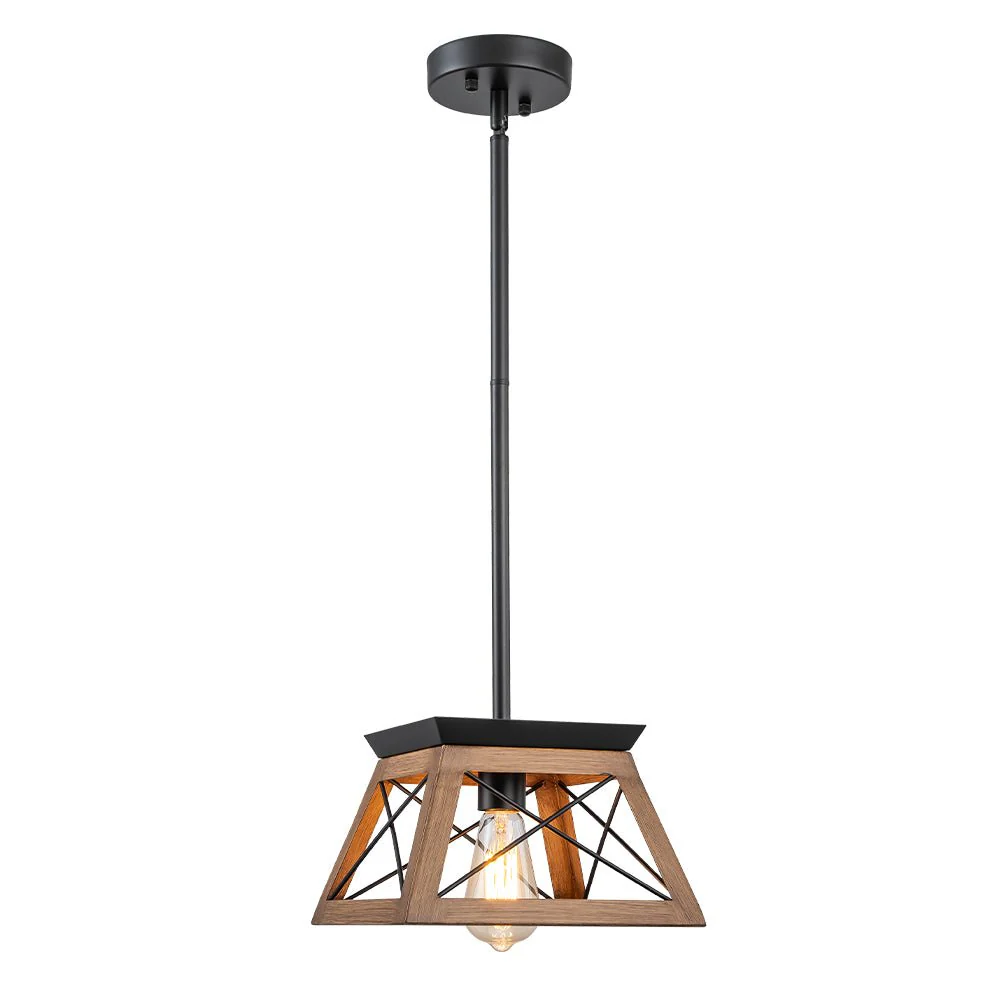 Modern Farmhouse Geometric Lantern Pendant Light - Image 8