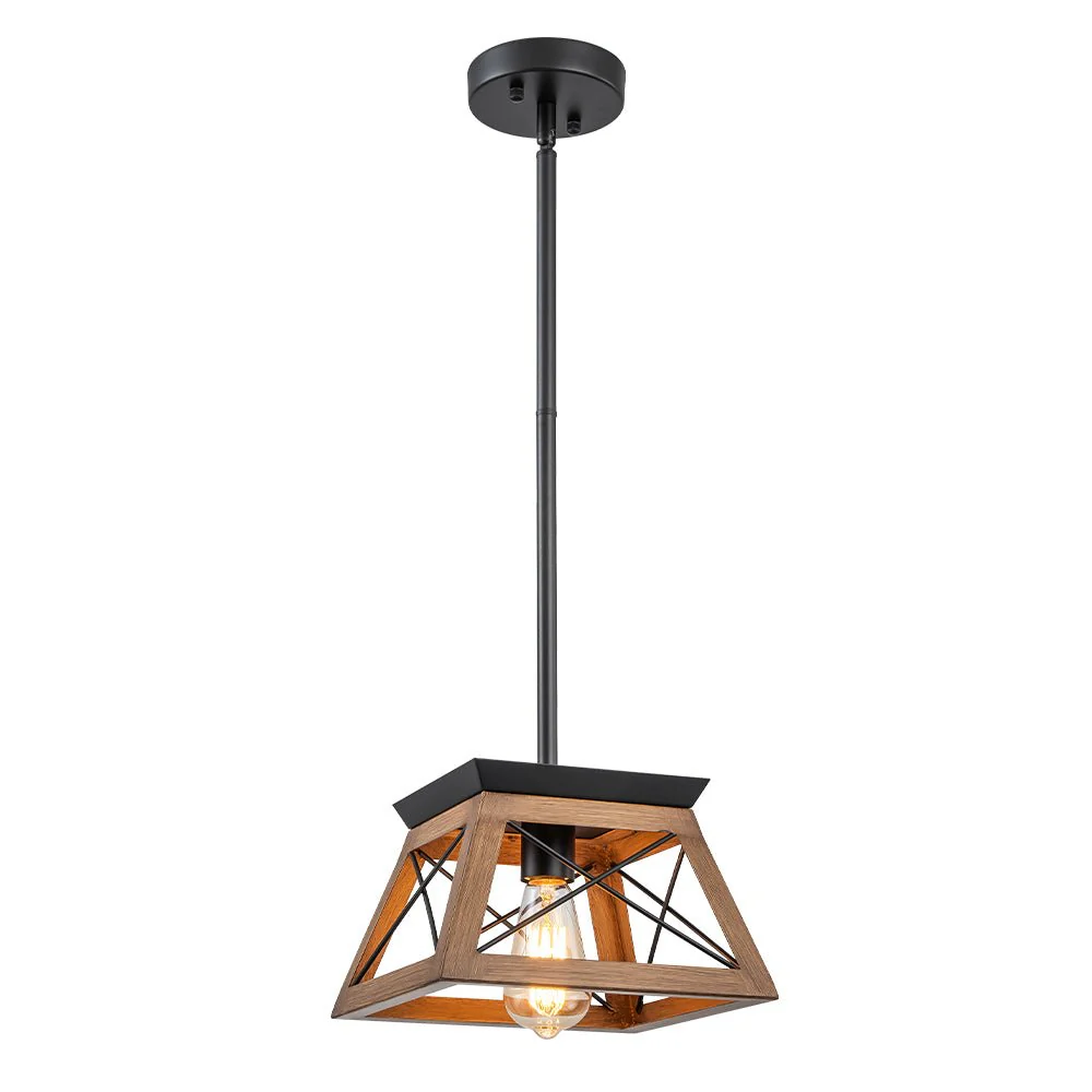 Modern Farmhouse Geometric Lantern Pendant Light - Image 9