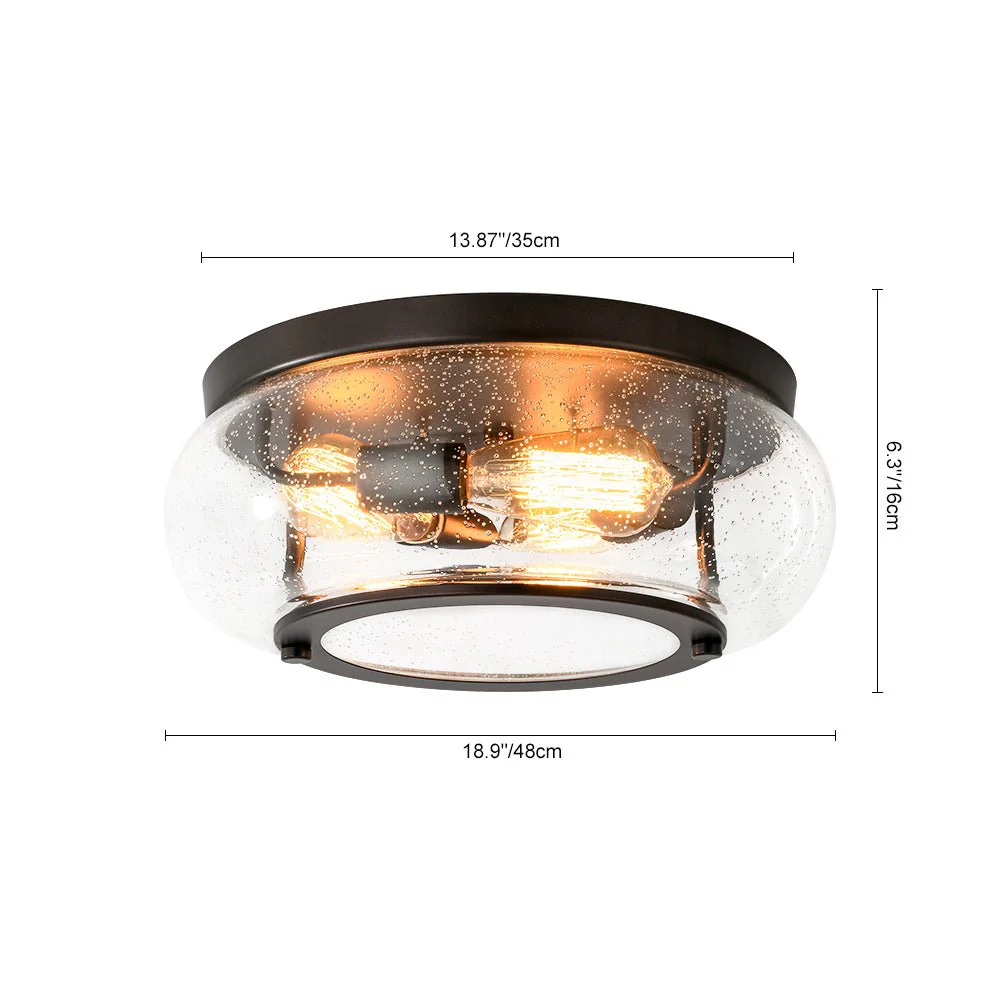 Modern Farmhouse Seeded Glass Round Ceiling Light - Image 10