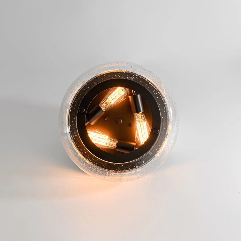Modern Farmhouse Seeded Glass Round Ceiling Light - Image 13