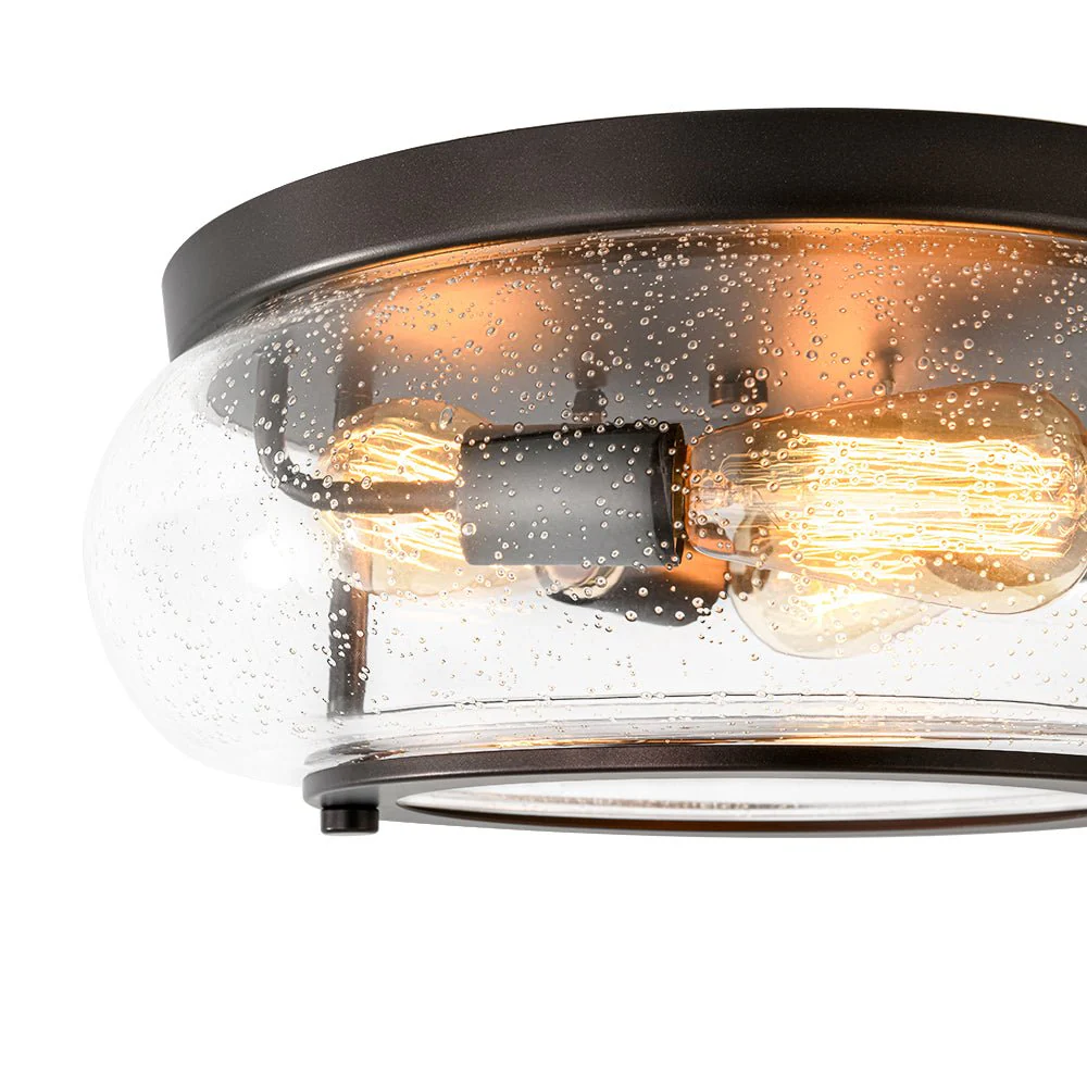 Modern Farmhouse Seeded Glass Round Ceiling Light - Image 14