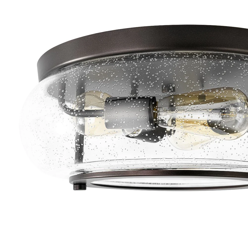 Modern Farmhouse Seeded Glass Round Ceiling Light - Image 15
