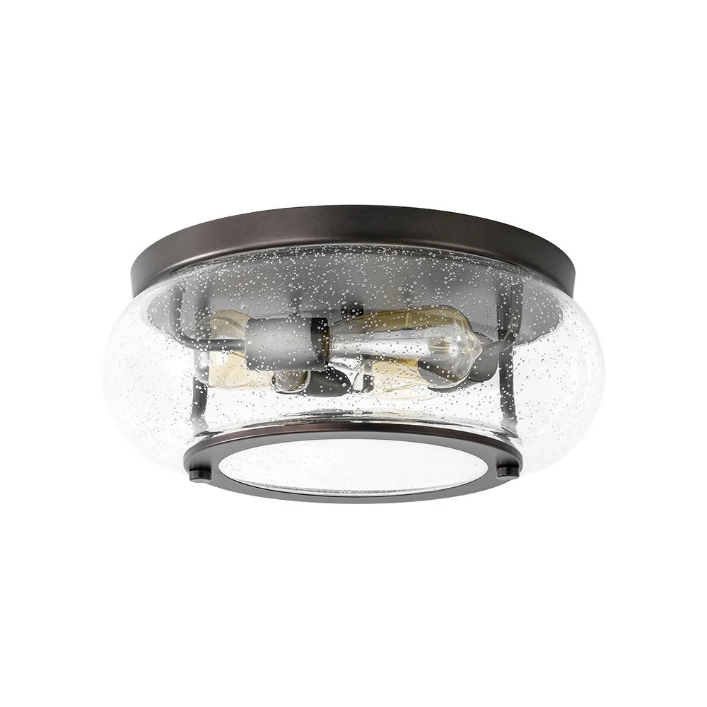 Modern Farmhouse Seeded Glass Round Ceiling Light - Image 4