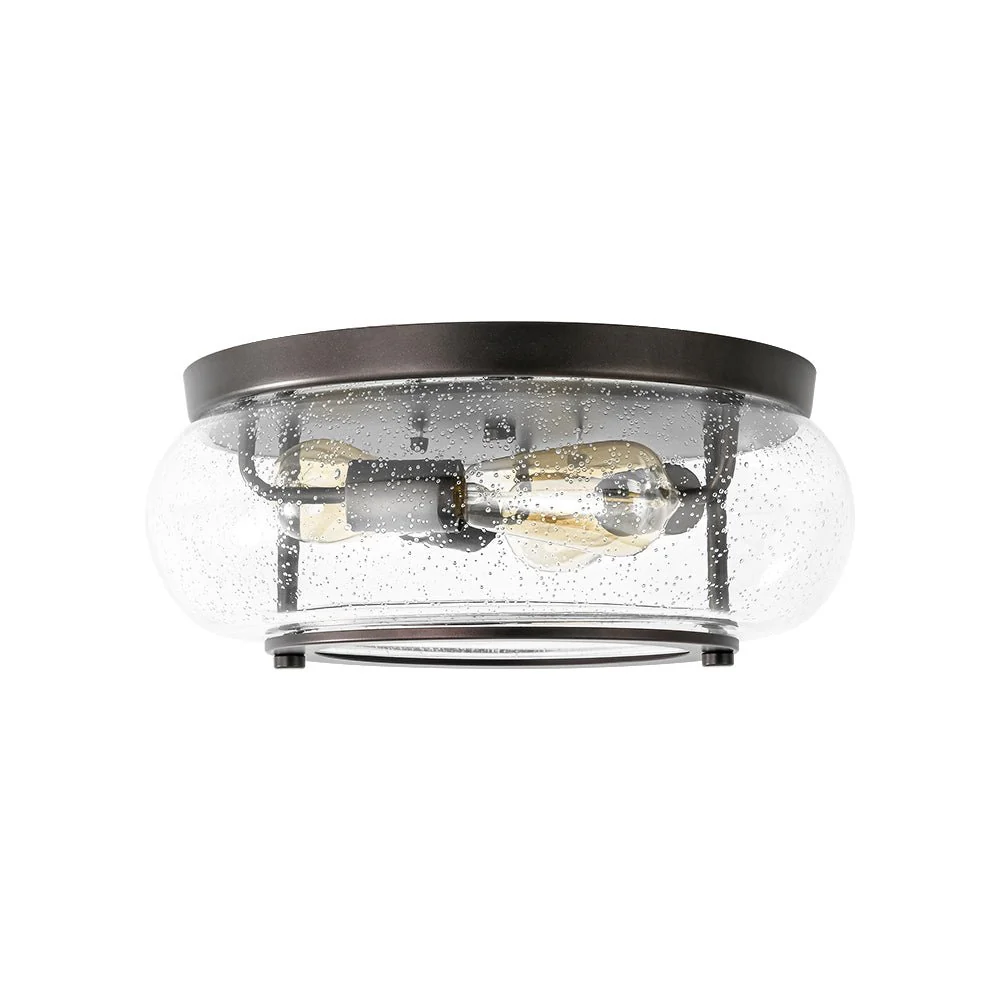 Modern Farmhouse Seeded Glass Round Ceiling Light - Image 6