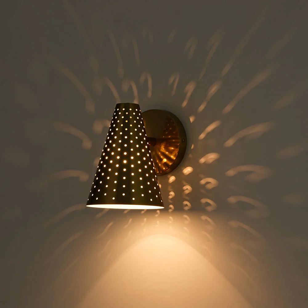 Modern Funky 1-Light Starry Pinhole Cone Wall Sconce - Image 12