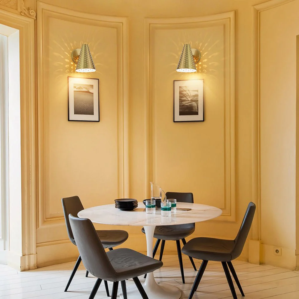 Modern Funky 1-Light Starry Pinhole Cone Wall Sconce - Image 2