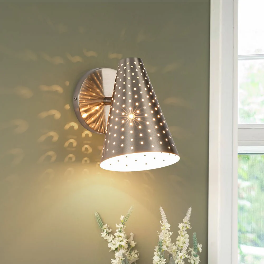 Modern Funky 1-Light Starry Pinhole Cone Wall Sconce - Image 3