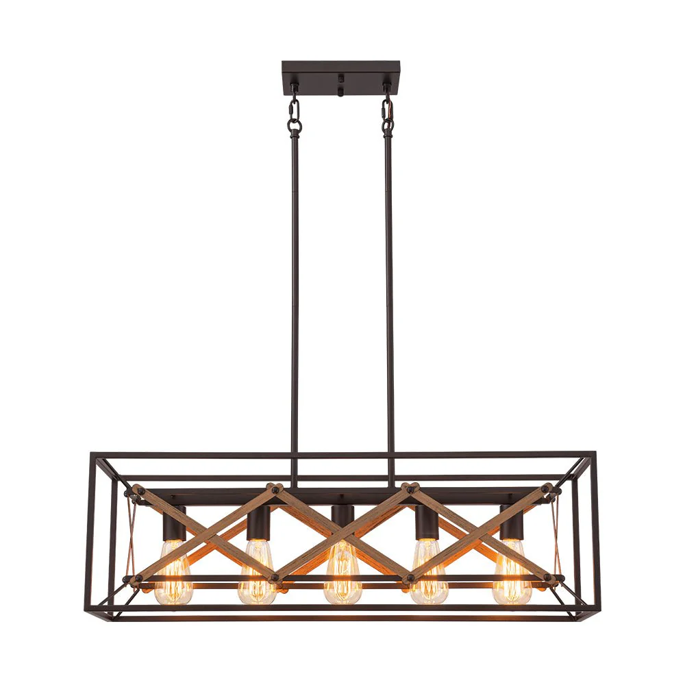 Modern Industrial Cross Linear Island Chandelier - Image 10
