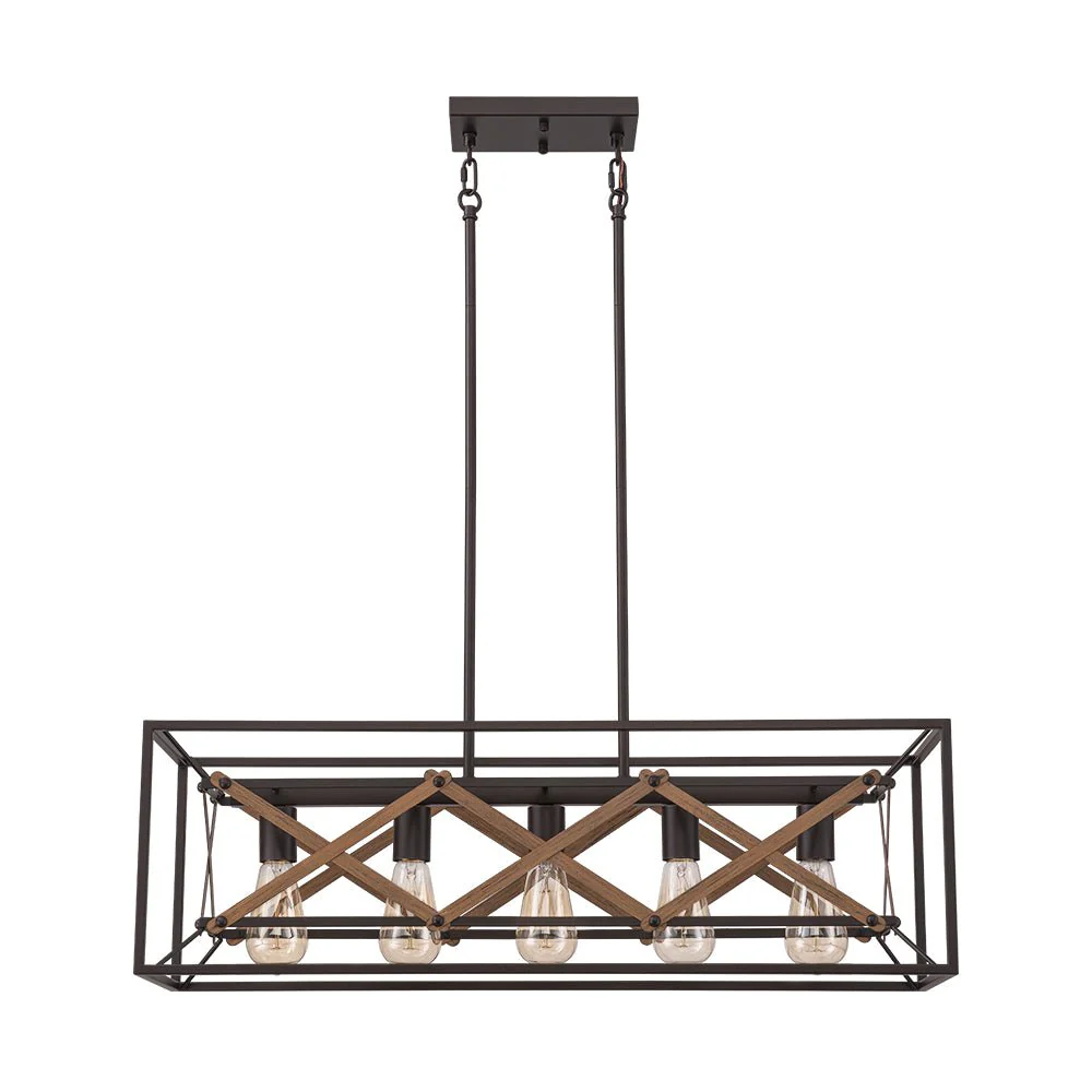 Modern Industrial Cross Linear Island Chandelier - Image 12