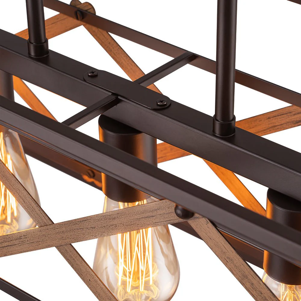 Modern Industrial Cross Linear Island Chandelier - Image 14