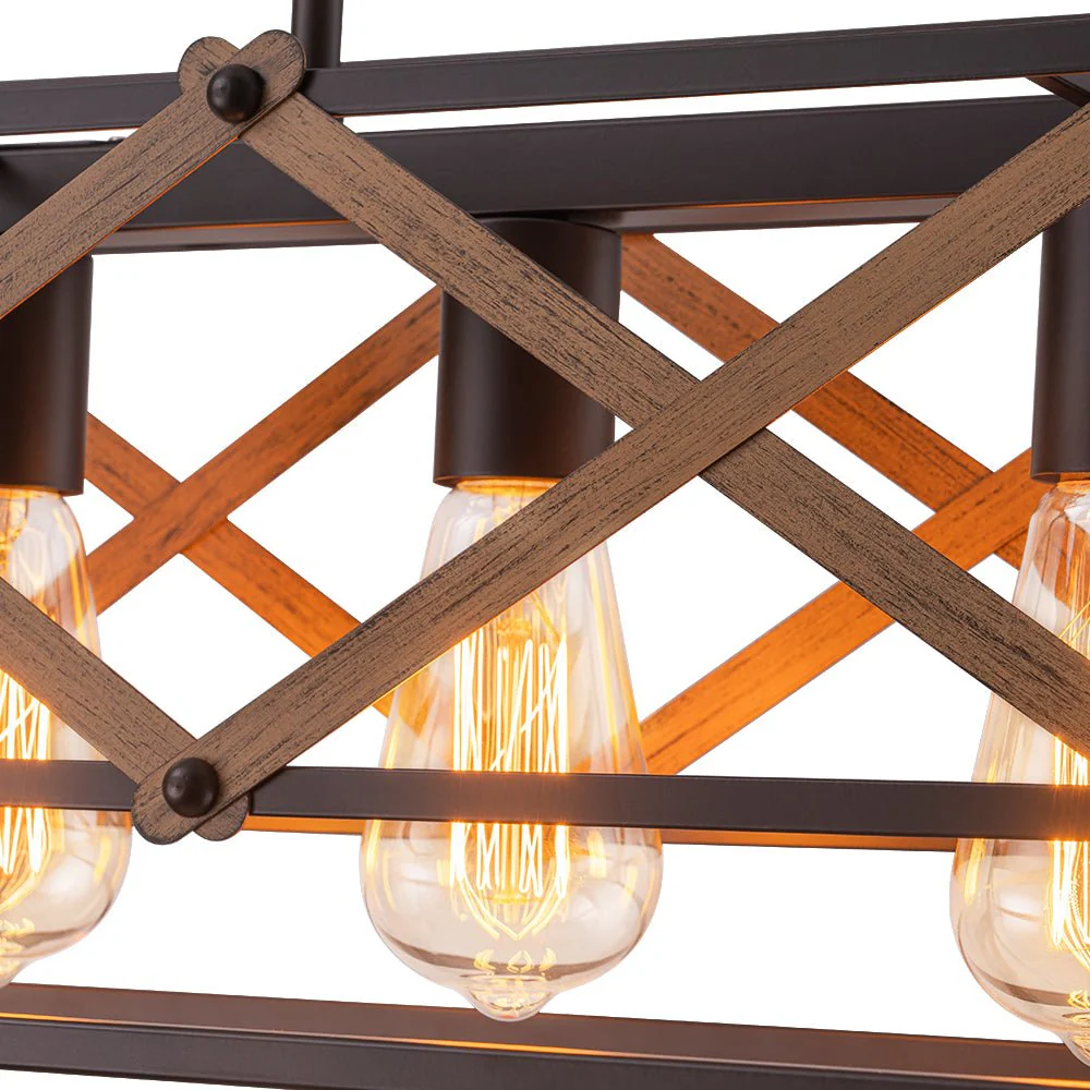Modern Industrial Cross Linear Island Chandelier - Image 15