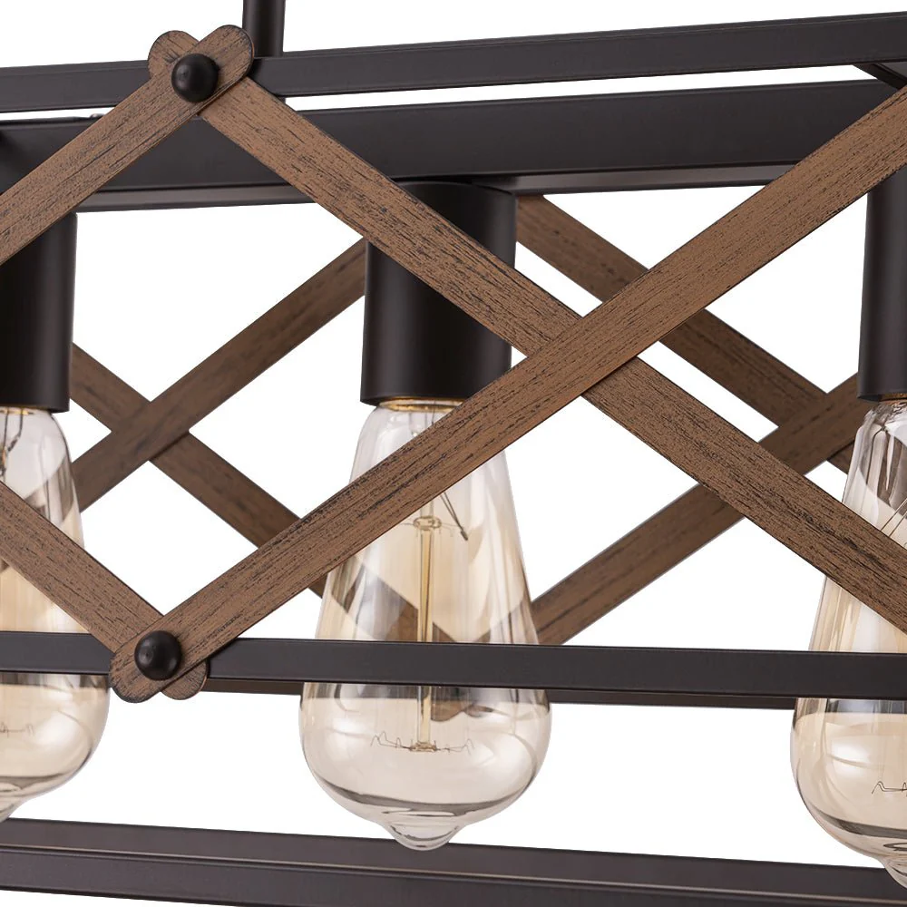 Modern Industrial Cross Linear Island Chandelier - Image 16