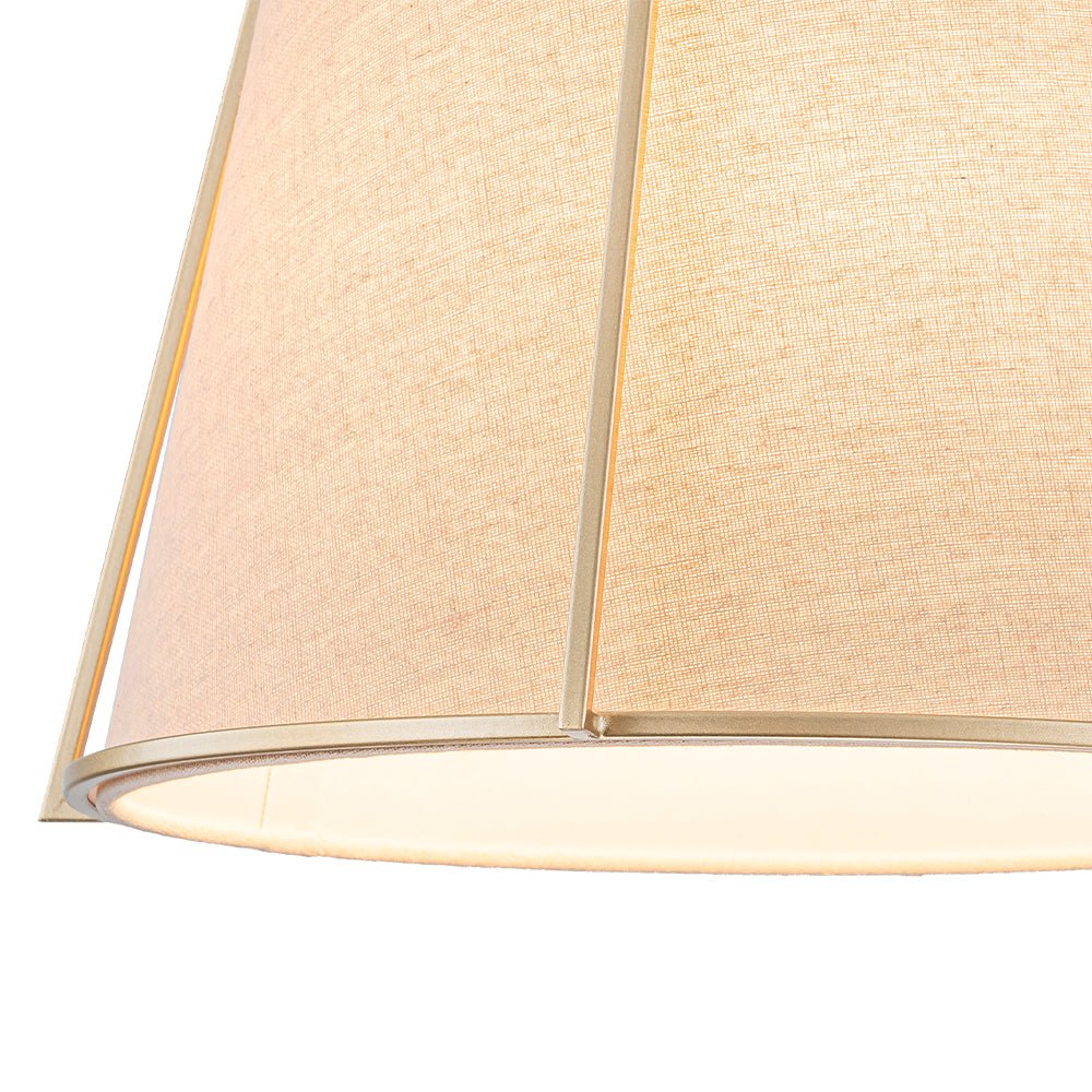 Modern Ivory Linen Conical Drum Cage Pendant Light - Image 13