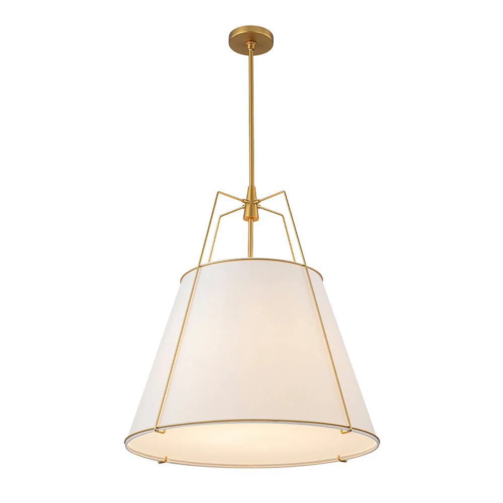 Modern Fabric Conical Drum Cage Pendant Light - Image 18